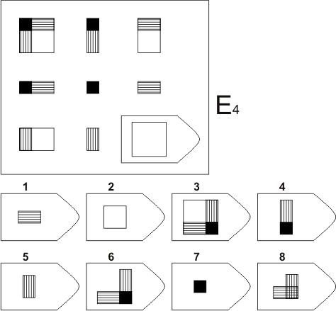 прогрессивные матрицы Равена, серия E, карточка 4